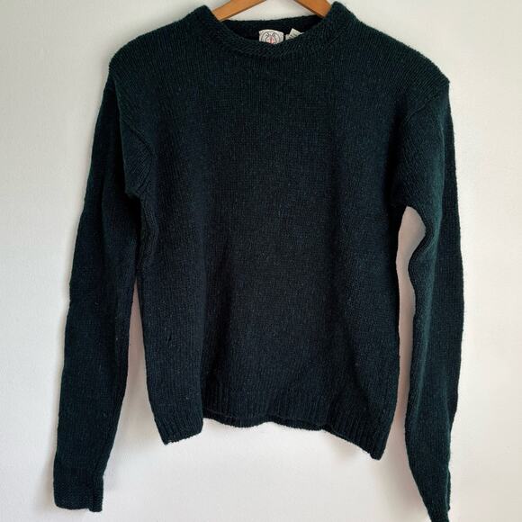 Vtg  J.G. Hook Emerald Green 100% Wool Women's Crewneck Sweater Size Large - Picture 9 of 11